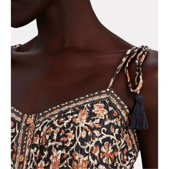 Veronica Beard Multicolor Windansea Floral Button Front Tiered Maxi Dress Small - Picture 5 of 8